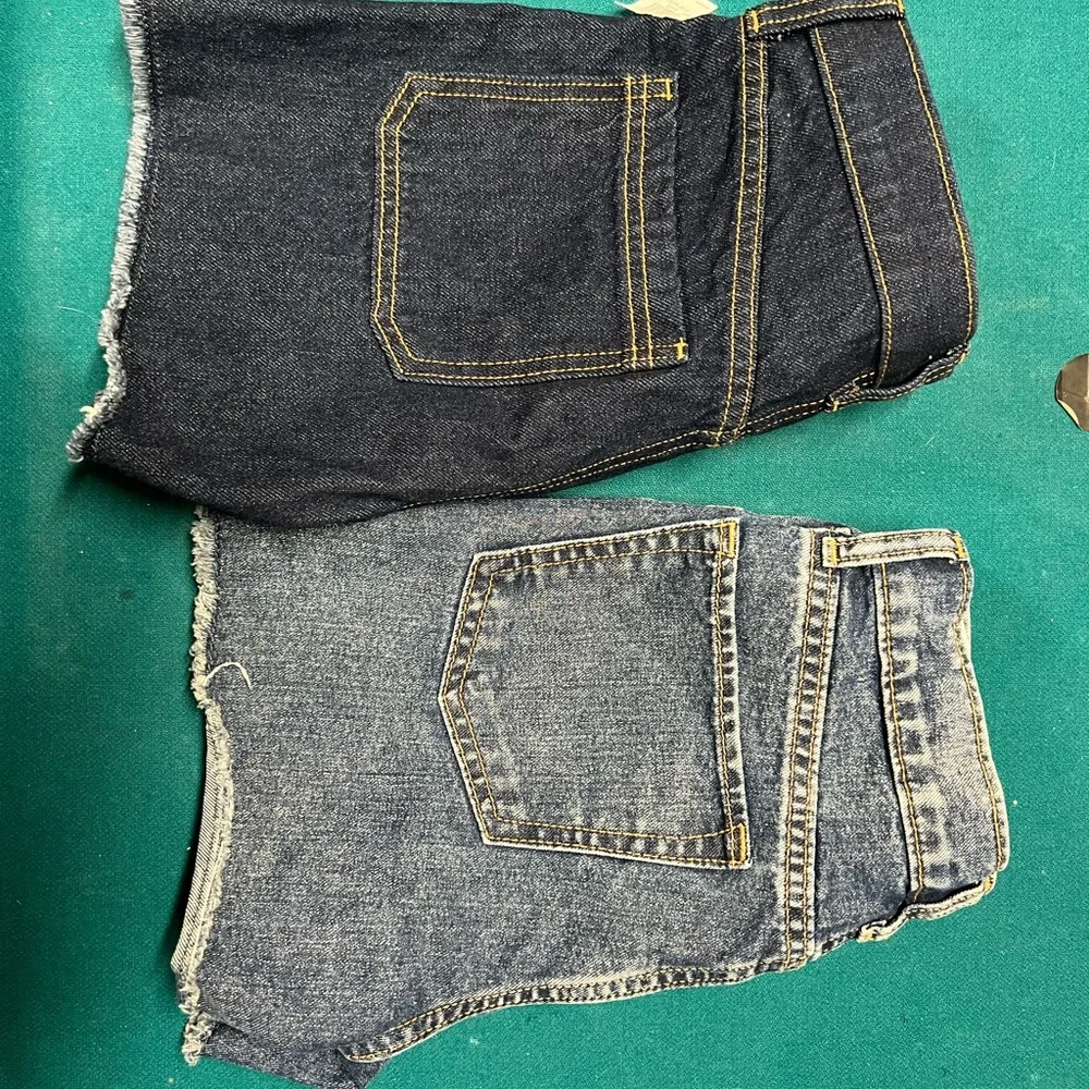 Old Navy Girls Denim Shorts - Dark Blue and Light Blue one pair NWT size 12